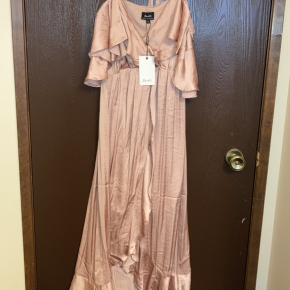 BARDOT Bea wrap dress in biscotti - Picture 2 of 3